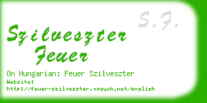 szilveszter feuer business card